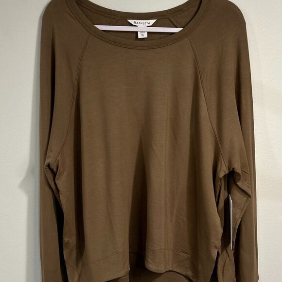 Athleta Tops - Athleta Coaster Luxe Recover High Hip Sweatshirt in Clay Color Size XL